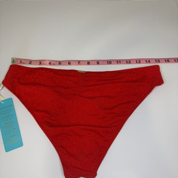 Beach Bunny Hally Full Bottom Bikini Red Gold Ring XL NWT $155 - Picture 7 of 7